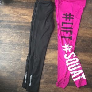 2 pairs athletic leggings: #Lift #Squat